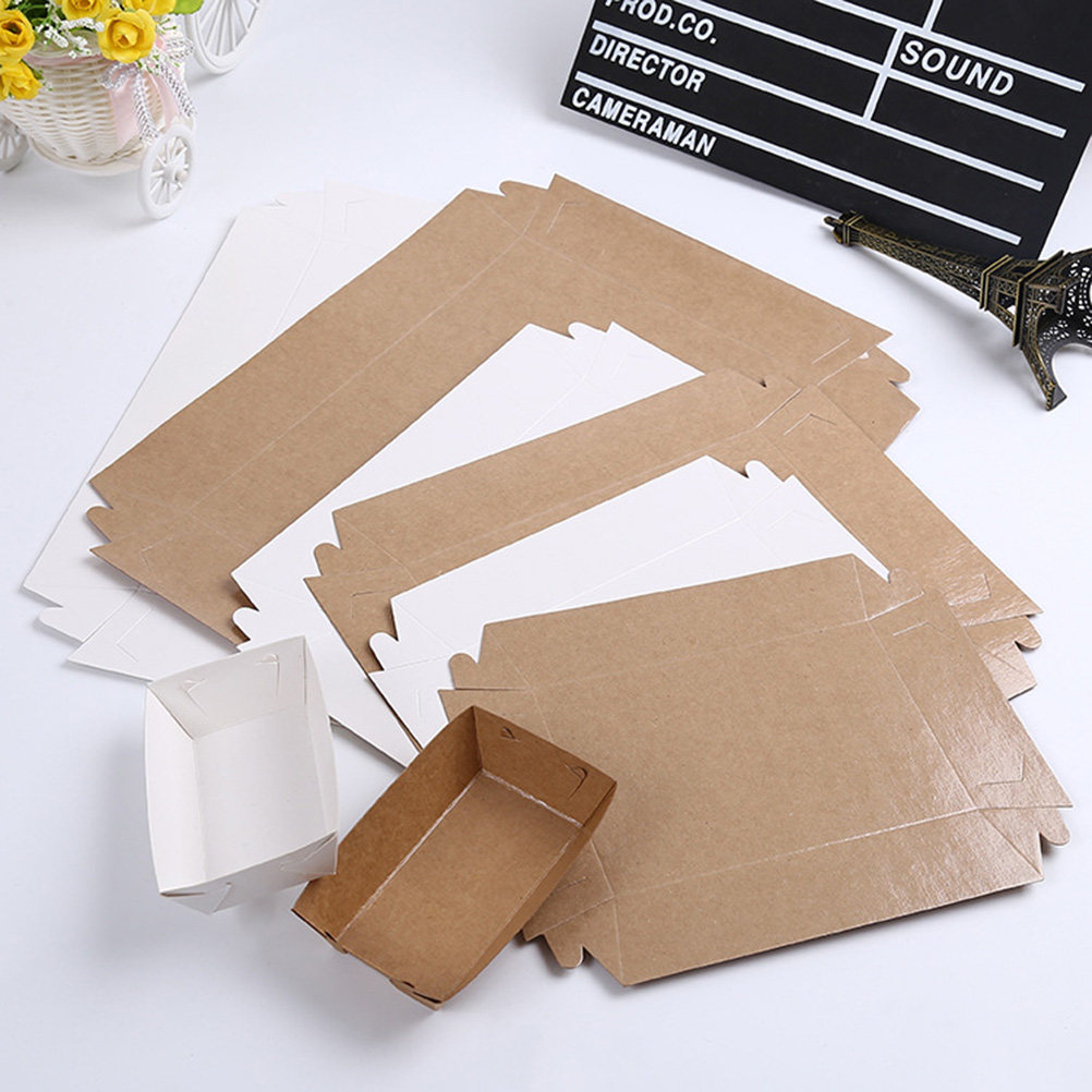 Kraft Paper Box - 30Pcs Boat Shaped Disposable Packing Box